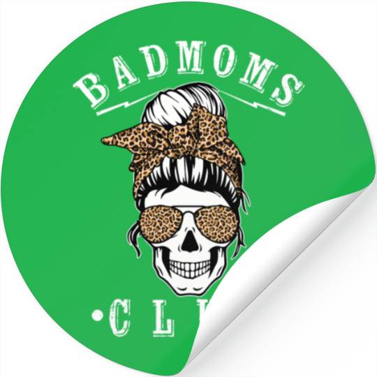 Messy Hair Bun Bandana ull Leopard Print Bad Moms Stickers