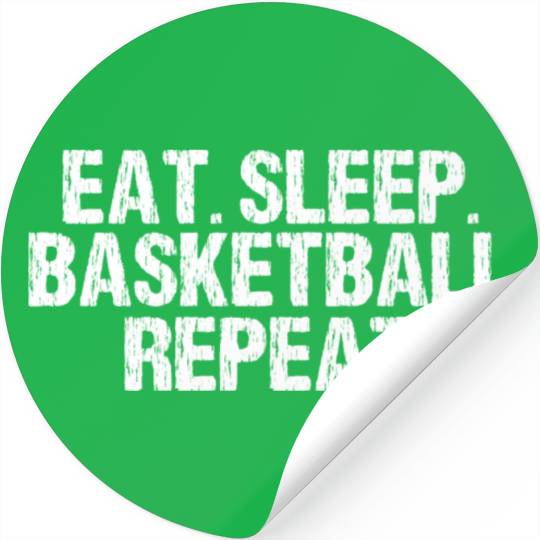 Eat sleep Basketball repeat retro hippie Stickers