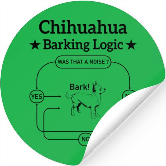 Chihuahua Barking Logic Stickers