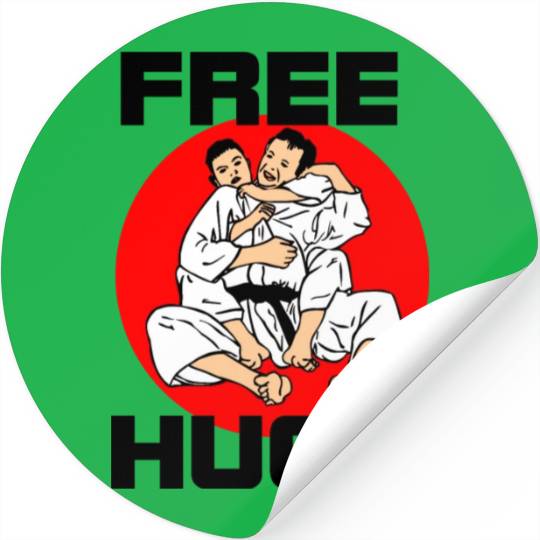 Free hug with text 'Free' Hugs Stickers