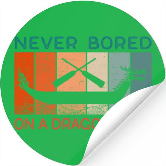 Never Bored On A Dragon Boat Funny Racing Stickers