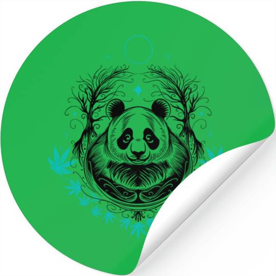 Panda tattoo with bamboo Stickers