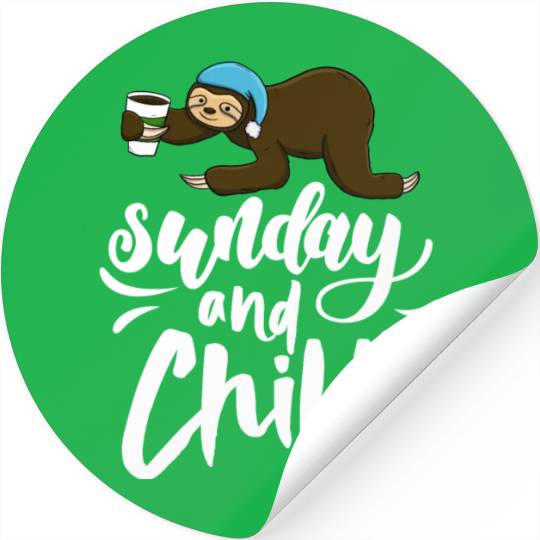Sunday and Chill Sloth Stickers