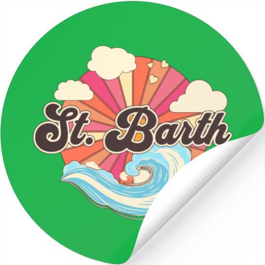 Saint Barthelemy Retro 80s Beach Stickers