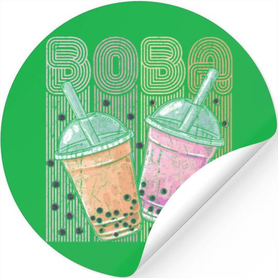 Boba Tea Design Bubbles Bubble Tea Retro Boba Stickers