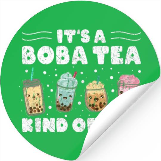 It´s A Boba Tea Kind Of Day Kawaii Bubble Tea Stickers