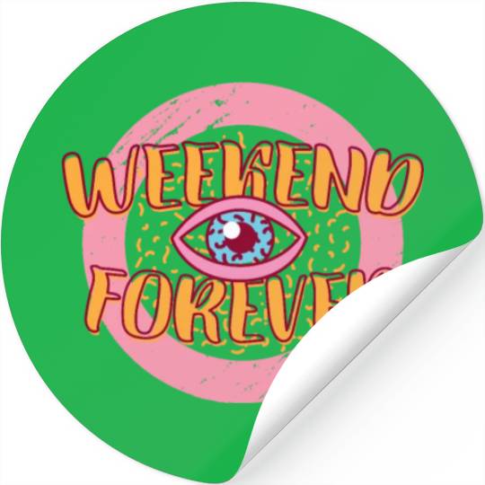 Retro 80s Weekend Forever Stickers