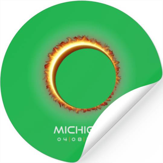 2024 Michigan Eclipse Memento Souvenir April 8 Stickers