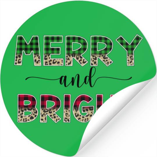 Merry and Bright Christmas Stickers