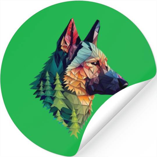 German Shepherd Forest Stickers