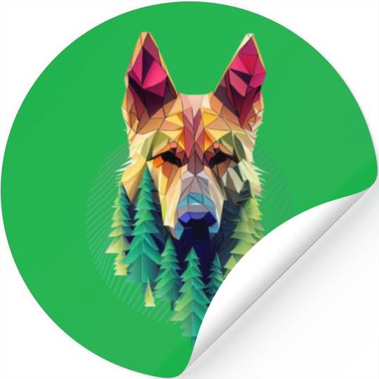 German Shepherd Forest Stickers