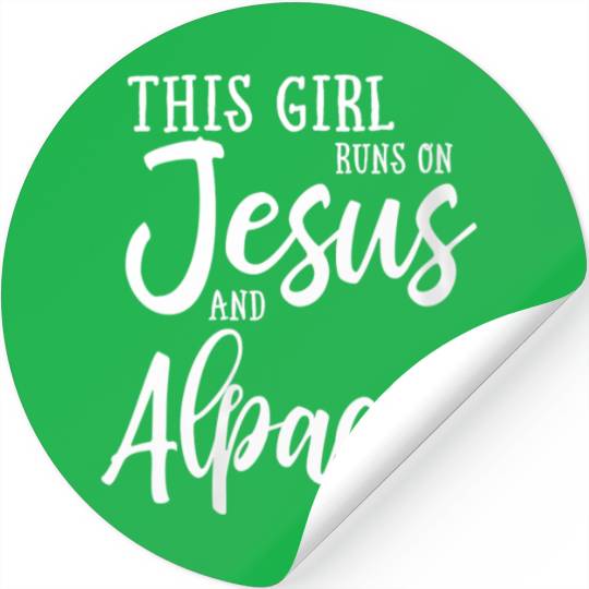 This Runs On Jesus And Alpacas Stickers