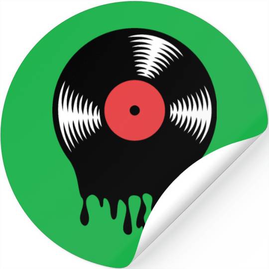Melting vinyl disc. Stickers
