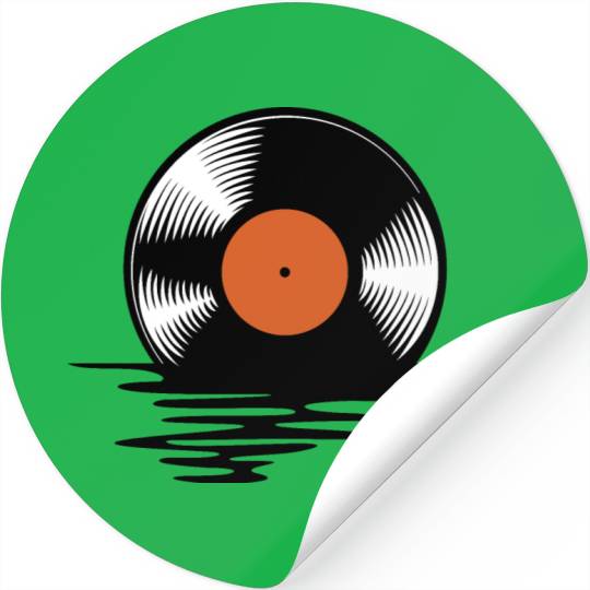 Melting vinyl disc. Stickers