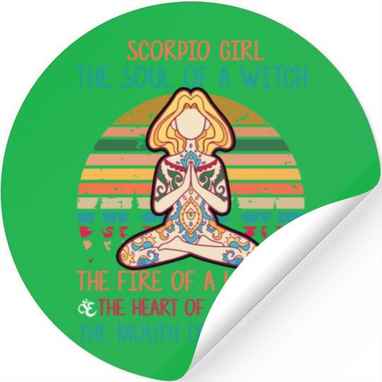 Yoga Lover Gift Scorpio Girl Classic Stickers