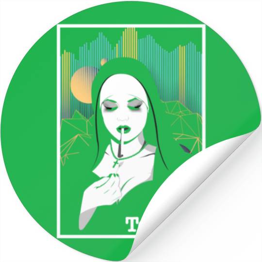 Smoking Techno Nun Religion Electro Bass Music Stickers