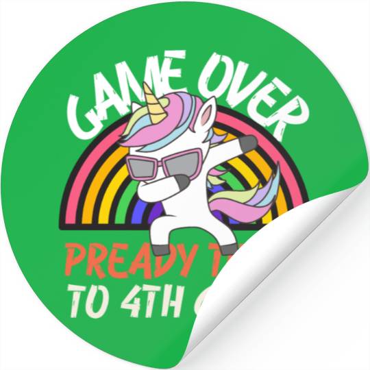 Game over ready to go to 4th grade, back to school Stickers