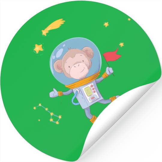 Astronaut Space Monkey Galaxy For Stickers