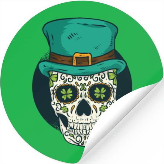 St. Patrick's Day Skull Stickers