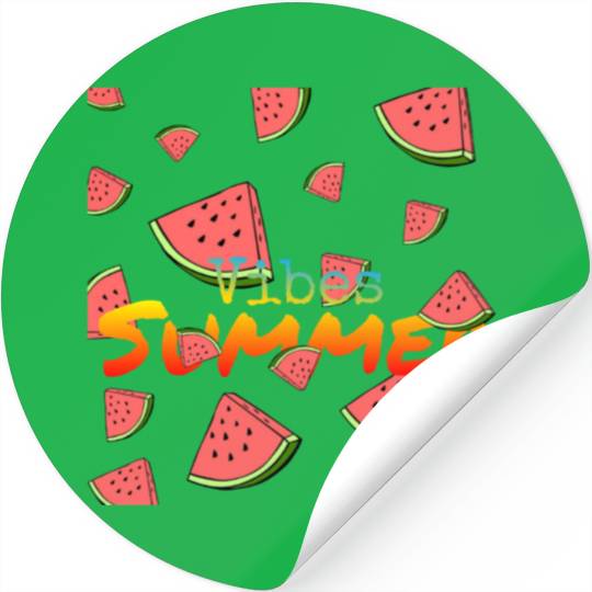Vibes Summer ,watermelon , Summer design Stickers