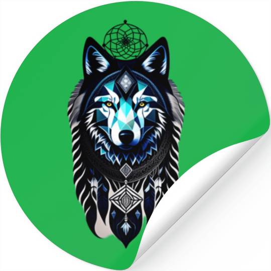 dream catcher geometric wolf Stickers