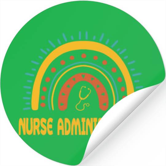 Nurse Administrator Boho Rainbow Nursing Stickers