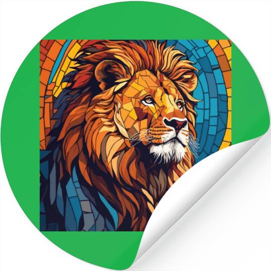 Lion in mosaic art Stickers