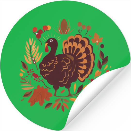 Turkeys, Harvest, and Gratitude Stickers