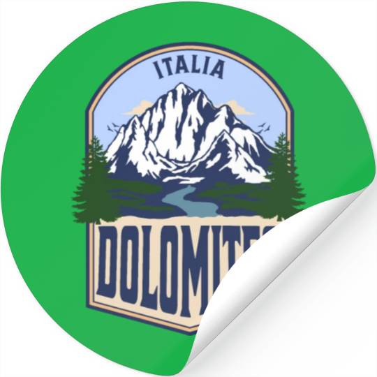 Dolomites Italy Vintage Mountain Stickers