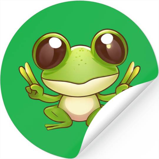 Peace frog frog with peace sign Stickers