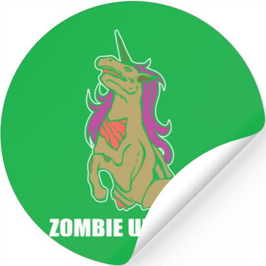 Zombie Unicorn Funny Cowboy Gift Stickers