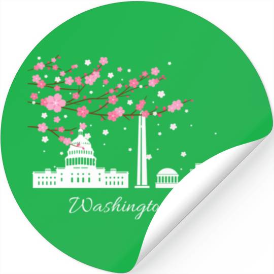 Washington Dc Monuments Memorials Cherry Blossoms Stickers