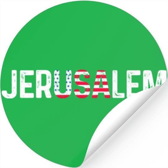 Jerusalem Usa America Flag Israel Stickers