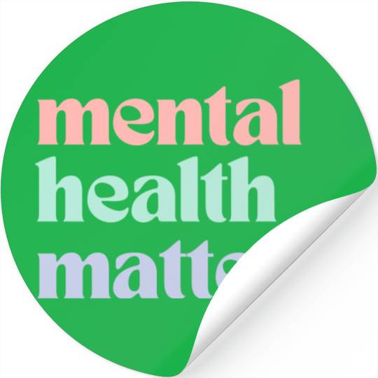 Mental Health Matters | Retro Quote Pastel Rainbow Stickers