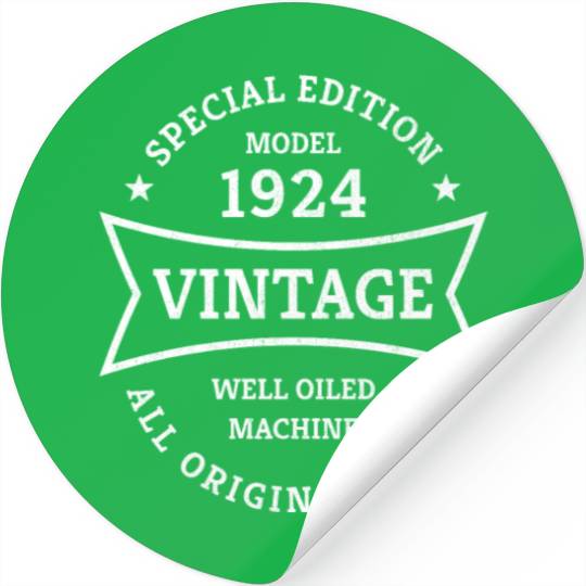 Born 1924 Vintage 100 Year Old 100th Birthday Gift Stickers