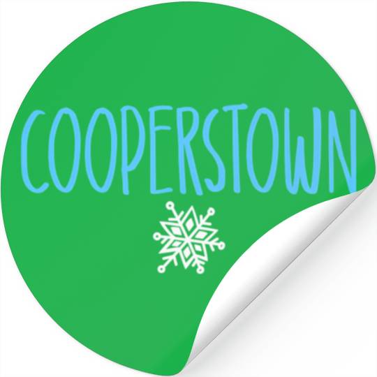 Cooperstown Ny Snowflake Drawing Light Blue Text Stickers