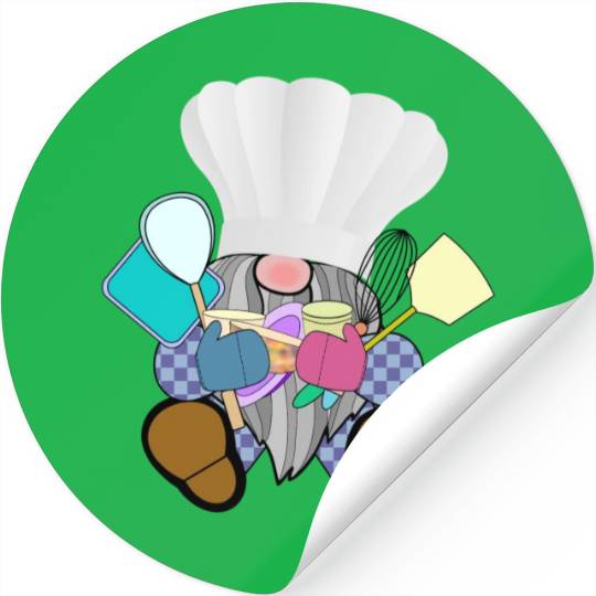 Chef Gnome cooking baking kitchen utensils fairy Stickers