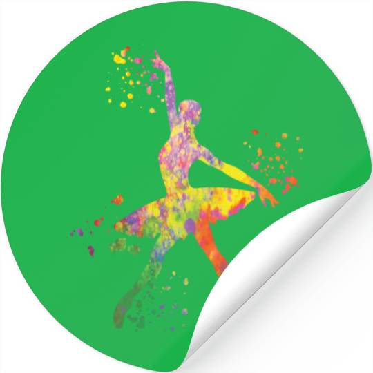 Ballet Dancer Colorsplash Ballerina Stickers