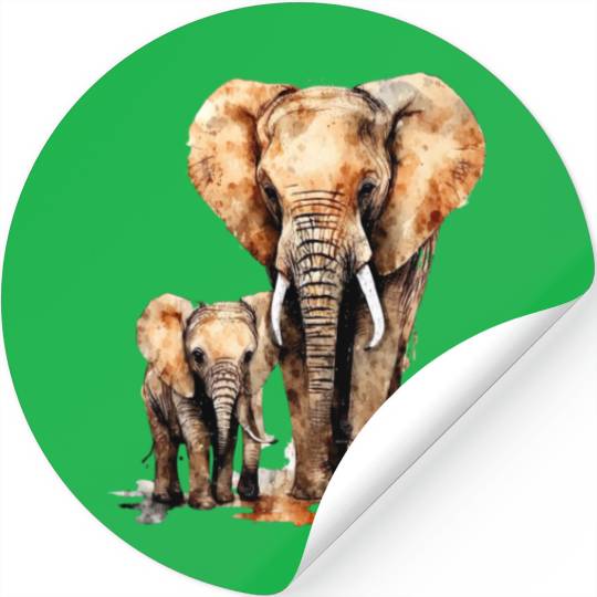 Strong Elephant with Elephant Kid for a Elephant Stickers