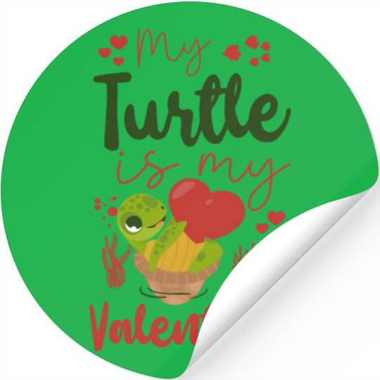 Sea Turtle Tortoise Valentines Day Stickers