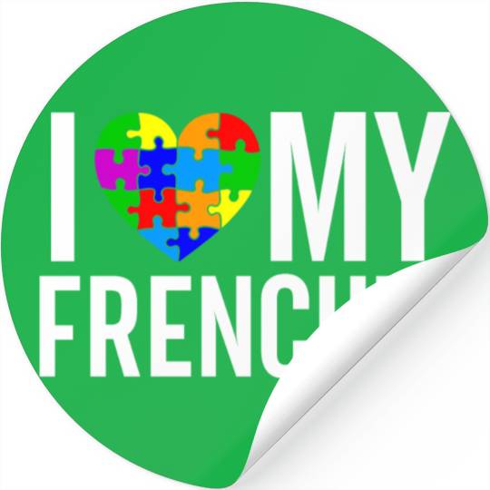 I Love My Frenchie Stickers