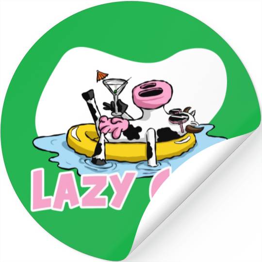 Lazy Cow Cute Cow Animal Lover Stickers