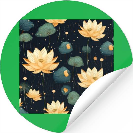 Serenity Blooms: Timeless Lotus Pattern Stickers