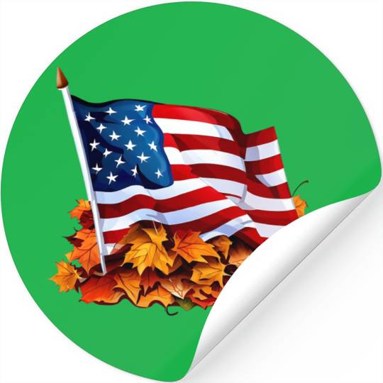 Autumn flag of the United States Stickers