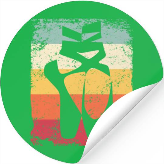 Ballet Shoes Vintage Woman Ballerina Stickers