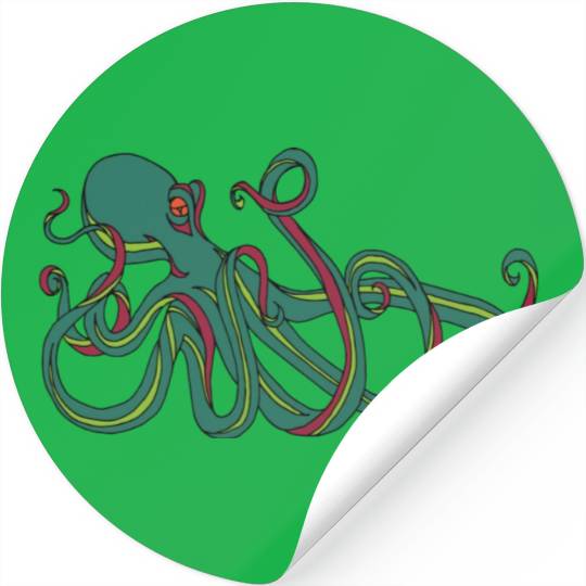 Green Octopus Stickers