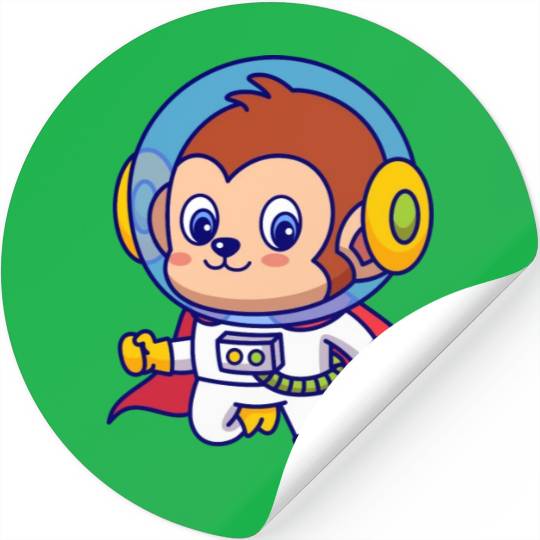 Superhero Monkey Astronaut Stickers