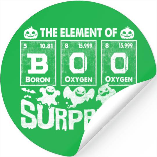 Halloween T Funny Boo The Element Of Surprise Stickers