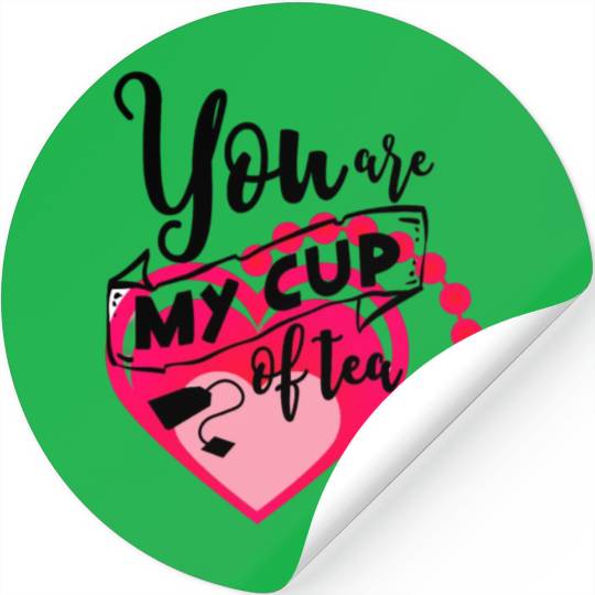 Friends and Lovers cup of Tea Gift and Stickers Stickers
