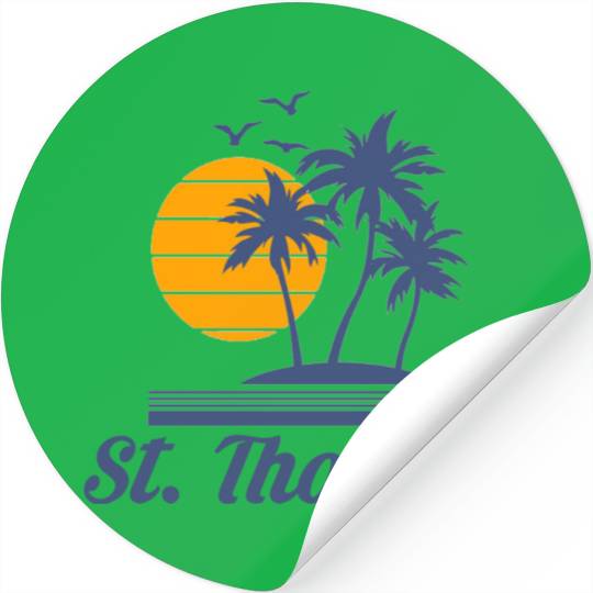 Saint St Thomas Caribbean Island Beach Stickers